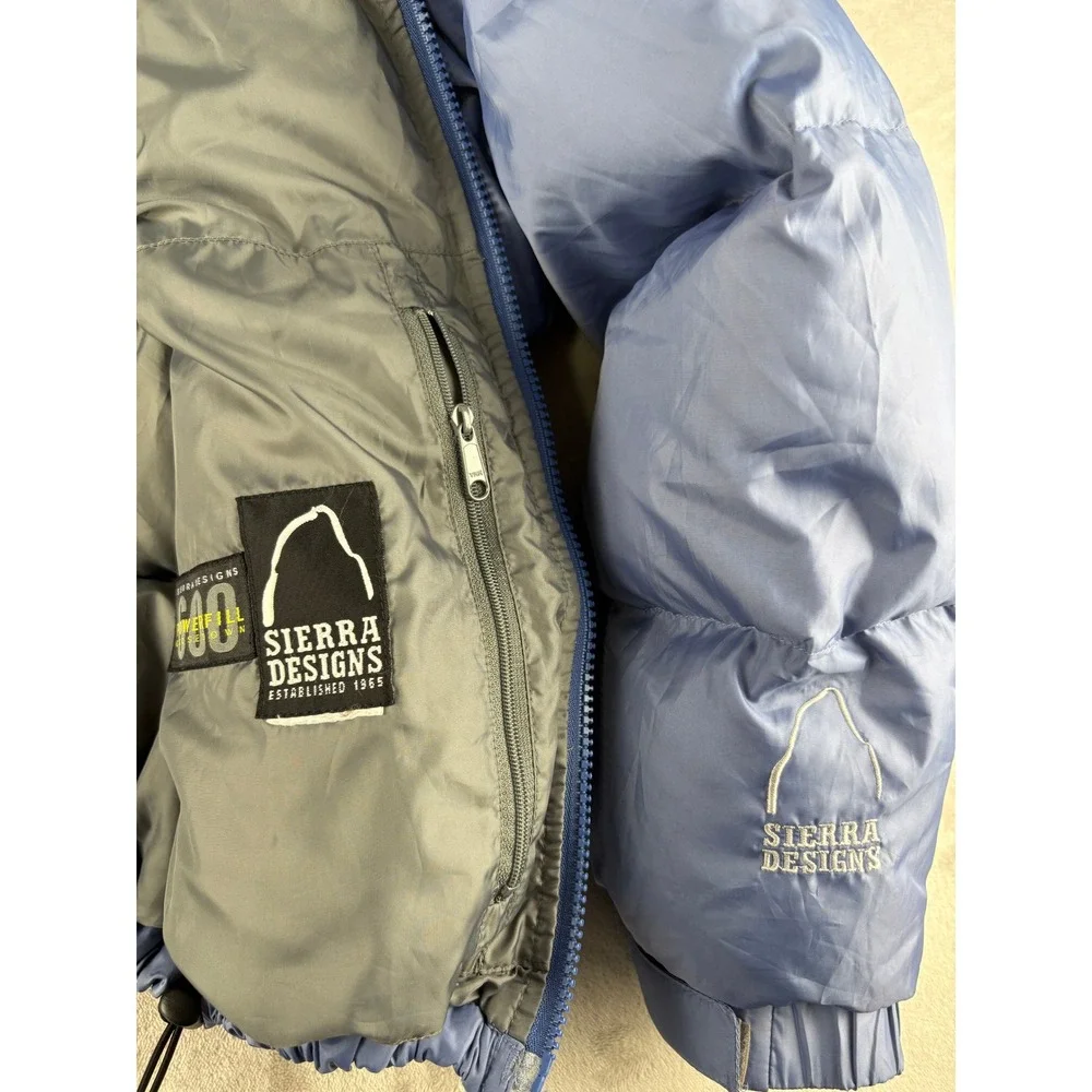 Sierra Designs 600 Powerfill Goose Down Puffer Jacket Blue Women Small